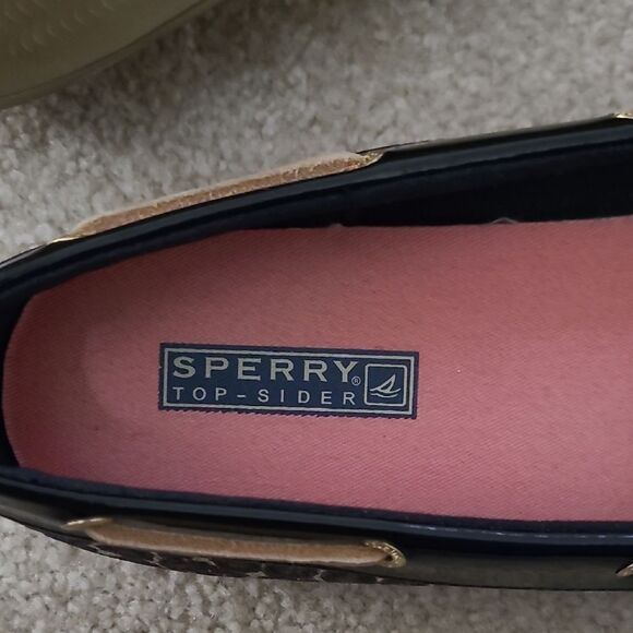 Sperry Women's Topsider Leopard Print Loafers - Black and Tan Sz 11M - Picture 7 of 9